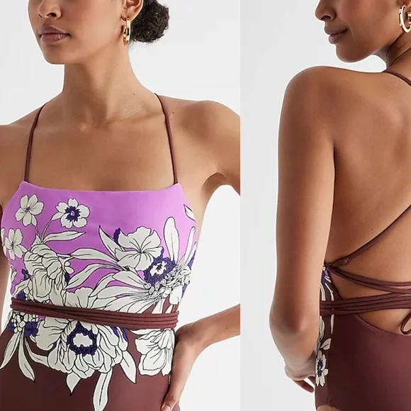 ⏰️NWT: Strappy Lace-Up Body Contour One-Piece Swimsuit - Large - Picture 2 of 10